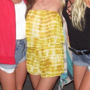 Yellow tie dye romper